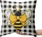 Yellow Bumble Bee Pillow Covers 18x18 Set of 2 Black White Buffalo Plaid Pillow Covers Summer Spring Themed Decorative Cushion Cases Home Decor for Couch Bed Holiday